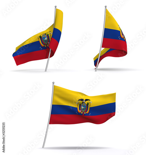 Bandera de Ecuador Tres posiciones