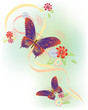 Vector: Butterflies flying in meadow Butterflies flying in meadow