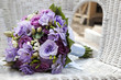wedding bouquet at chair