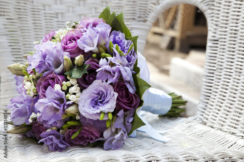 Photo: wedding bouquet at chair wedding bouquet at chair