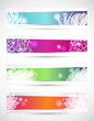 Vector: Set di banners con fiori- Set of headers with flowers shapes Set di banners con fiori- Set of headers with flowers shapes