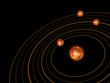planets orbits in dark space