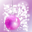 Vector: hängende Christbaumugel vor Hintergrund mit abstraktem Schnee hängende Christbaumugel vor Hintergrund mit abstraktem Schnee