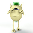 3d character is crying and depressed