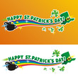 Happy St. Patrick's Day greeting text and design elements