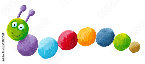 Illustration: Funny colorful caterpillar Funny colorful caterpillar