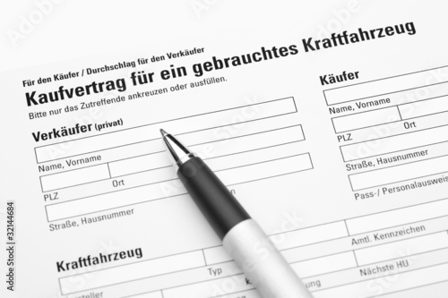Foto: Kfz-Kaufvertag Kfz-Kaufvertag