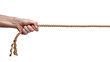 man pulling rope