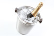 Champagne flutes and ice bucket