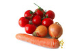 Carrot, onion and tomato