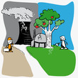 Protest stop atomic against nuclear power - vector comic cartoon