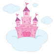Vektor: Castillo de princesa de color rosa Castillo de princesa de color rosa