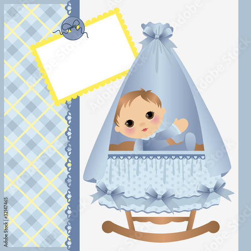 Vector: Cute template for baby card Cute template for baby card