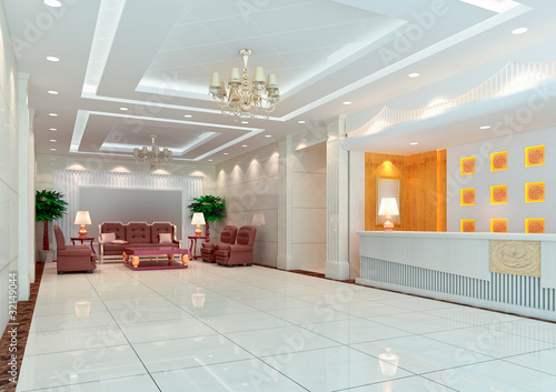 Illustration: 3d modern hall,corridor 3d modern hall,corridor