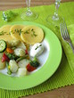 Spargel und anderes Gemüse mit Polenta