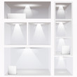 Expo shelves. Editable illustration.