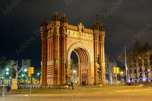 Photo: Arc de Triomf at night in Barcelona Arc de Triomf at night in Barcelona