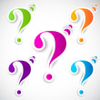 Colorful paper question mark for speech