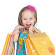 Foto: Little girl with shopping bags Little girl with shopping bags