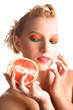 woman with grapefruit woman with grapefruit