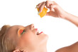 woman with lemon woman with lemon