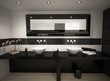 Illustration: Cuarto de baño blanco y negro Cuarto de baño blanco y negro