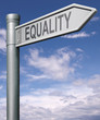 equality road sign with clipping path