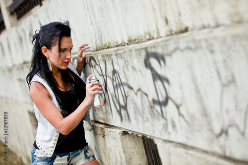 Photo: Drawing a graffiti Drawing a graffiti