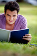 Man studying outdoors