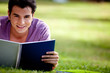 Man studying outdoors