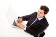 Business man with a laptop