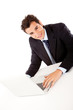 Business man with a laptop