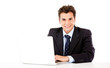 Business man with a laptop
