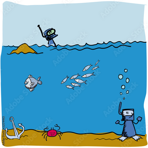 Vector: Under the sea vector beach Under the sea vector beach