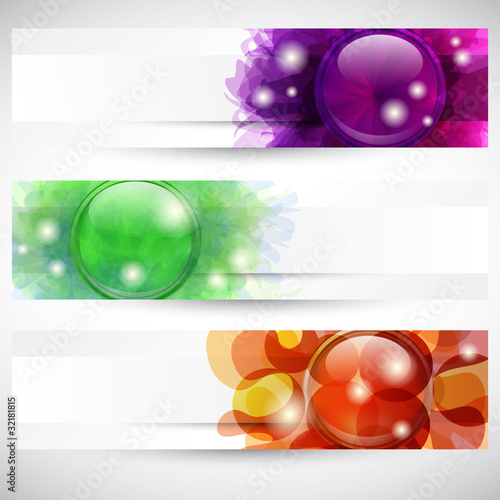 Vettoriale: Banner con bottoni - Header with button's shapes Banner con bottoni - Header with button's shapes