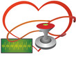 Heart and stethoscope