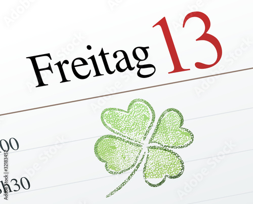 Vektor: Freitag 13 : Ein glücklicher Tag Freitag 13 : Ein glücklicher Tag