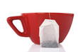 Red Ceramic cup with tea bag Red Ceramic cup with tea bag