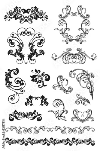 Vector: Calligraphic design, set Calligraphic design, set