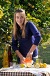 Girl making natural lemonade