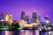 Night Urban City Skyline. Melbourne. Australia