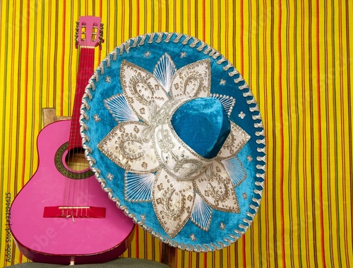 Photo: mariachi embroidery mexican hat pink guitar mariachi embroidery mexican hat pink guitar