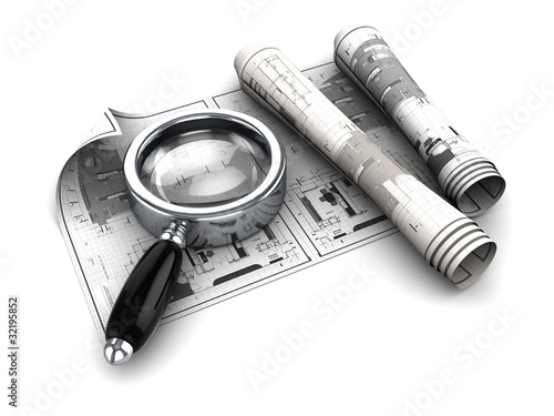 Illustration: blueprints analyzing blueprints analyzing