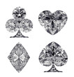 Diamond shaped Card Suits isolated