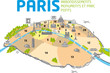 PLAN DE PARIS - Ponts - Monuments - Arrondissements