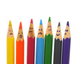 Happy group of pencil faces as social network Happy group of pencil faces as social network