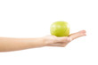 Green apple on hand