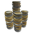 3d euro golden coins isolated on white 3d euro golden coins isolated on white