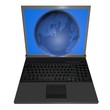 3d Globe and the laptop. 3d Globe and the laptop.
