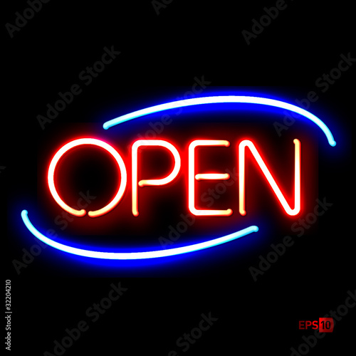 Vector: Neon Open sign Neon Open sign